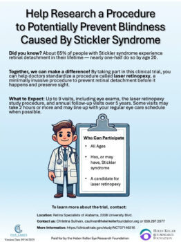 Stickler Syndrome Clinical Trial Info Graphic